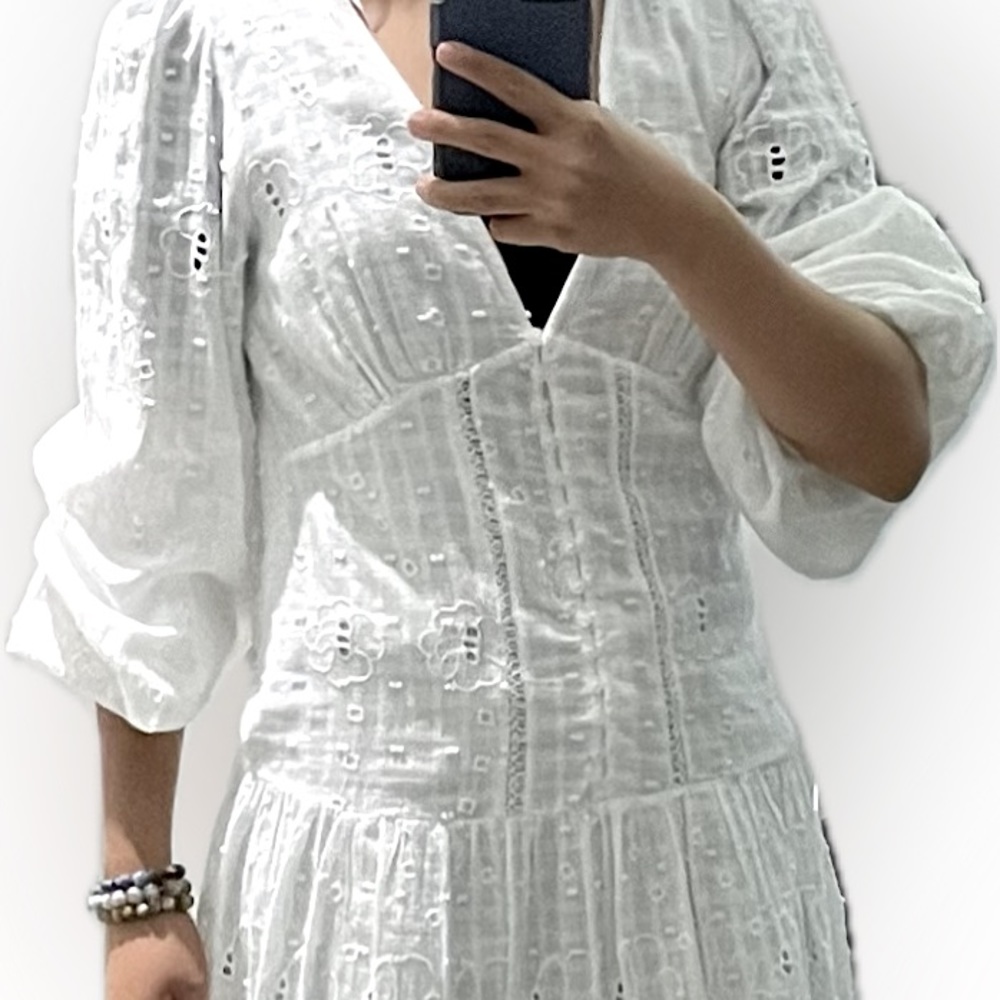 [NWT] ZARA cotton eyelet embroidered short dress